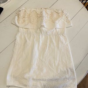 Off white strapless dress